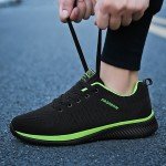 Men's Black Breathable Athletic Knit Sneakers