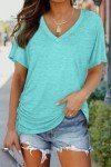 Plus Size Trendy V-Neck Short Sleeve Tops