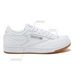 Reebok Club C Sneakers for Big Kids - White/Gum