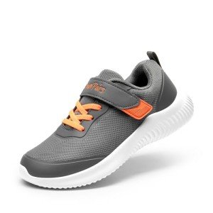 Kids EZ-Ons BreezeRunners Athletic Sneakers in Grey/Orange