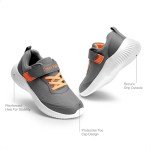 Kids EZ-Ons BreezeRunners Athletic Sneakers in Grey/Orange
