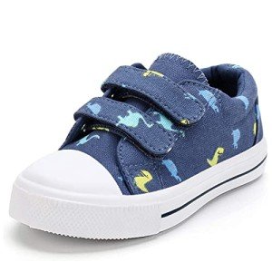 K KomForme Kids Dinosaur Canvas Sneakers, Size 9