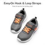 Kids EZ-Ons BreezeRunners Athletic Sneakers in Grey/Orange