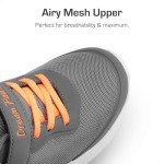 Kids EZ-Ons BreezeRunners Athletic Sneakers in Grey/Orange