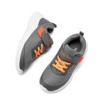 Kids EZ-Ons BreezeRunners Athletic Sneakers in Grey/Orange