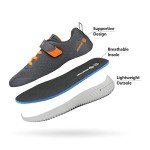 Kids EZ-Ons BreezeRunners Athletic Sneakers in Grey/Orange