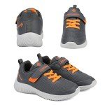 Kids EZ-Ons BreezeRunners Athletic Sneakers in Grey/Orange