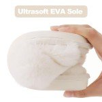 Evshine Women's Fuzzy Open Toe Memory Foam Slippers