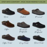 Dearfoams Men's Black Microfiber Suede Clog Slipper