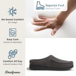 Dearfoams Men's Black Microfiber Suede Clog Slipper