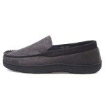 Hanes Men's Grey Moccasin Slipper with Memory Foam