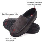 Hanes Men's Grey Moccasin Slipper with Memory Foam