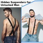 Janmercy Heavy Duty X Back Work Suspenders (Black)