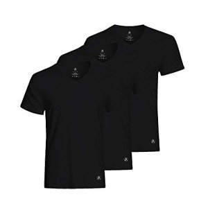 ATEK Men's V-Neck Undershirts 3-Pack - Black