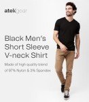 ATEK Men's V-Neck Undershirts 3-Pack - Black