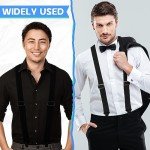 Janmercy Heavy Duty X Back Work Suspenders (Black)