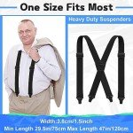 Janmercy Heavy Duty X Back Work Suspenders (Black)