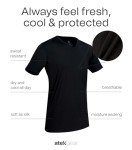 ATEK Men's V-Neck Undershirts 3-Pack - Black