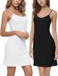 2-Pack Women's Mini Slip Dresses - Black & White