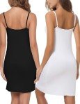2-Pack Women's Mini Slip Dresses - Black & White