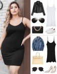 2-Pack Women's Mini Slip Dresses - Black & White
