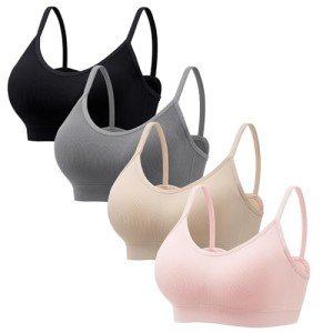 4-Pack Seamless Cami Bras for Everyday Wear