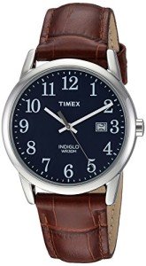 Timex Men's Easy Reader Silver Watch & Leather Strap