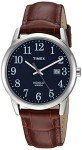 Timex Men's Easy Reader Silver Watch & Leather Strap