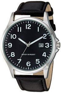 Amazon Essentials Men's Silver-Tone Strap Watch