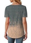 Tie Dye Short Sleeve Casual Blouse for Curvy Women