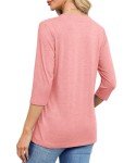 Coral Pink V-Neck Tunic Top for Women