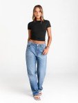 Trendy Women's Boat Neck Summer T-Shirt - Black