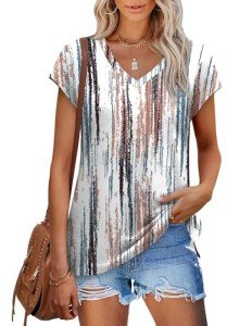 Trendy Plus Size Tie Dye V Neck Shirt