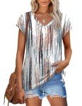 Trendy Plus Size Tie Dye V Neck Shirt