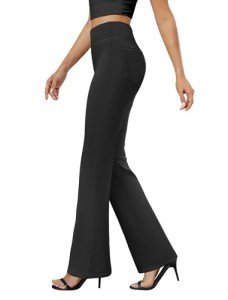 DLOODA Women's Bootcut Trousers with Pockets