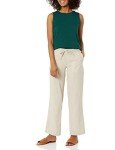 Linen Blend Wide Leg Pant for Women