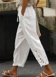 Lightweight Casual Linen Beach Capri Pants for Women