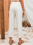 Lightweight Casual Linen Beach Capri Pants for Women