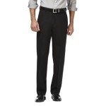 Haggar Men's No Iron Khaki Expandable Waist Pants