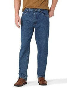 Rustler Men's Dark Stonewash Relaxed Fit Jeans