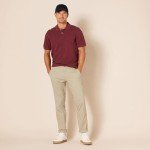 Slim-Fit Stretch Chino Pants for Men - Khaki