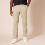 Slim-Fit Stretch Chino Pants for Men - Khaki