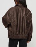 Trendy Oversized Faux Leather Motorcycle Jacket