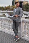 Vilocy Men's Grey Casual Dress Sneakers