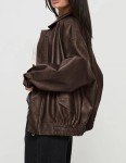 Trendy Oversized Faux Leather Motorcycle Jacket