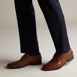 Clarks Men's Dark Tan Leather Oxford Shoes 14 M
