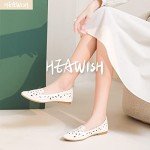 Floral Ballet Flats for Women - Black & Beige