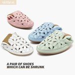 Floral Ballet Flats for Women - Black & Beige