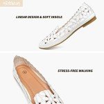Floral Ballet Flats for Women - Black & Beige