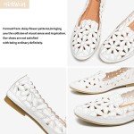 Floral Ballet Flats for Women - Black & Beige